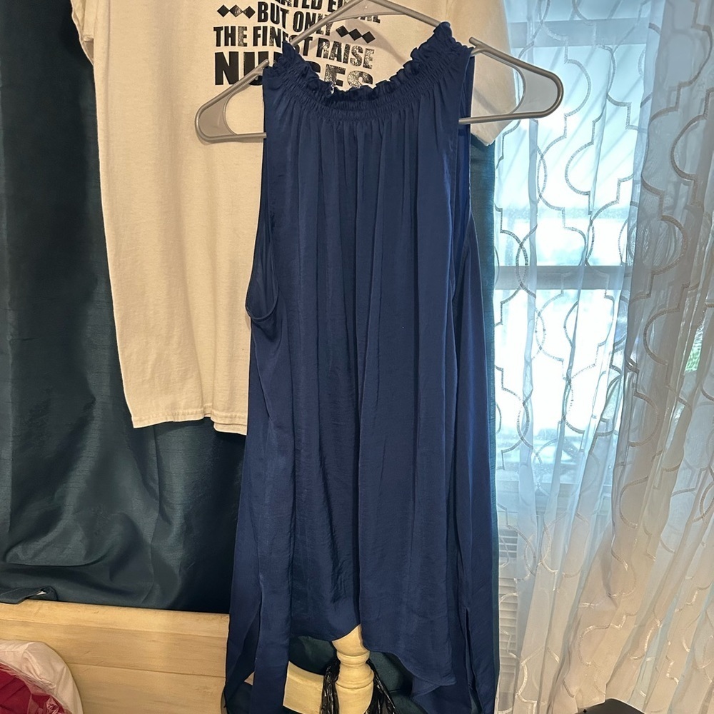 RACHEL Rachel Roy Navy Silk Blouse